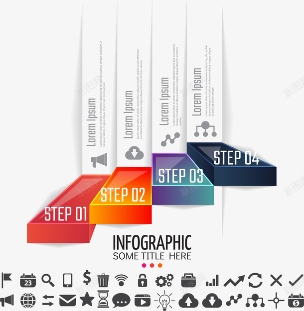 手绘台阶PPT矢量图ai免抠素材_新图网 https://ixintu.com PPT 台阶 彩色 手绘 立体 阶梯 阶梯状 矢量图