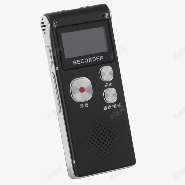 黑色简约录音笔png免抠素材_新图网 https://ixintu.com 录音笔 简约 英文 黑色