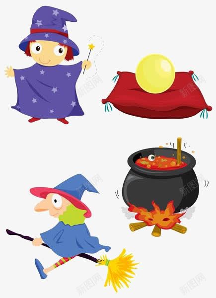 卡通魔法师png免抠素材_新图网 https://ixintu.com 卡通 火 罐子