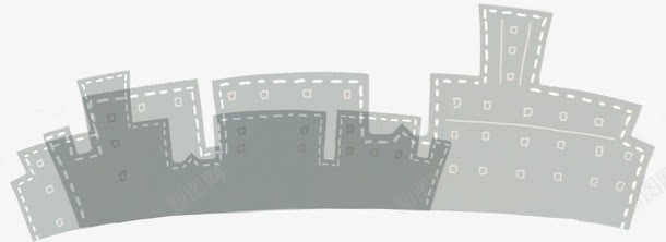 手绘朦胧建筑艺术png免抠素材_新图网 https://ixintu.com 建筑 朦胧 艺术