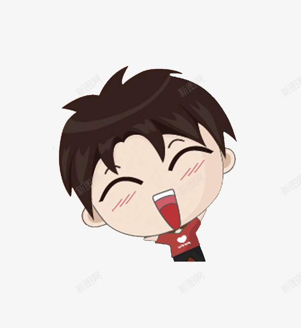 卡通微笑大头男孩png免抠素材_新图网 https://ixintu.com 卡通 大头 微笑 男孩