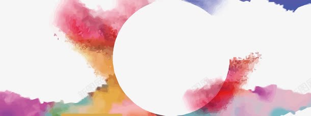 圆形水彩边框png免抠素材_新图网 https://ixintu.com 圆形 彩绘 水彩 边框