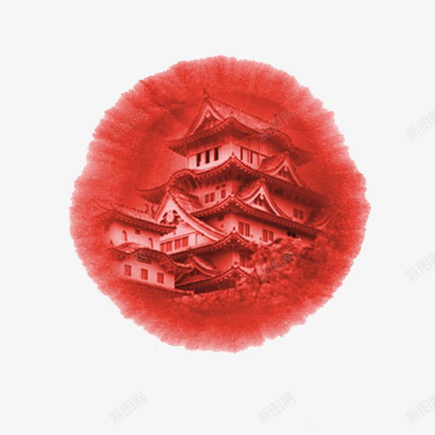 中国风png免抠素材_新图网 https://ixintu.com 中国风 中国风水彩 彩墨 阁楼