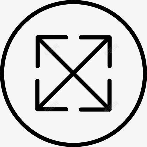 扩大图标png_新图网 https://ixintu.com 全屏 多媒体选项 扩展 箭头按钮