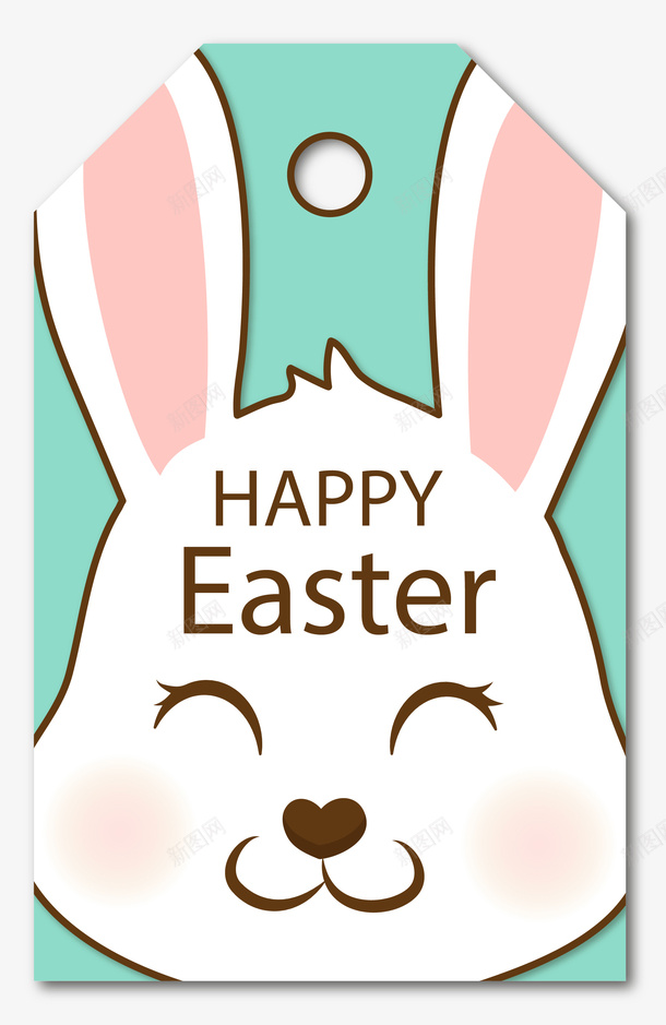 复活节快乐绿色兔子吊卡png免抠素材_新图网 https://ixintu.com easter happy 兔子吊卡 复活节快乐 白色兔子 绿色吊卡