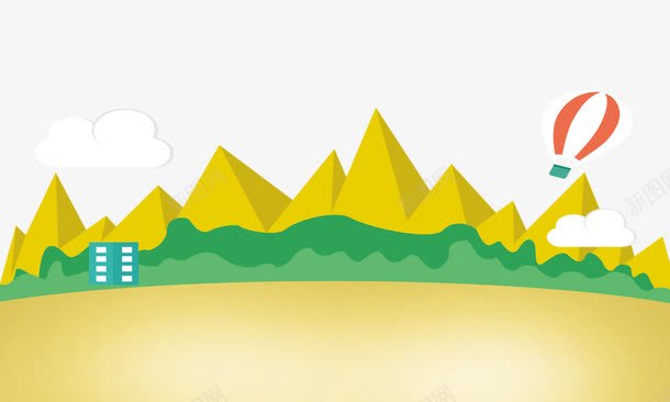山卡通手绘风景png免抠素材_新图网 https://ixintu.com 卡通手绘风景 山