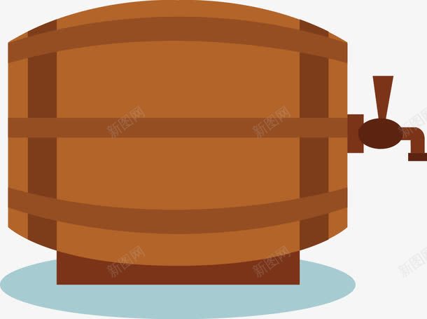 啤酒桶png免抠素材_新图网 https://ixintu.com 咖色 啤酒桶