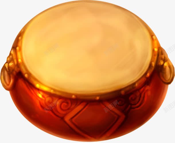 金边黄色皮的鼓png免抠素材_新图网 https://ixintu.com 装饰 金边 黄色皮 鼓