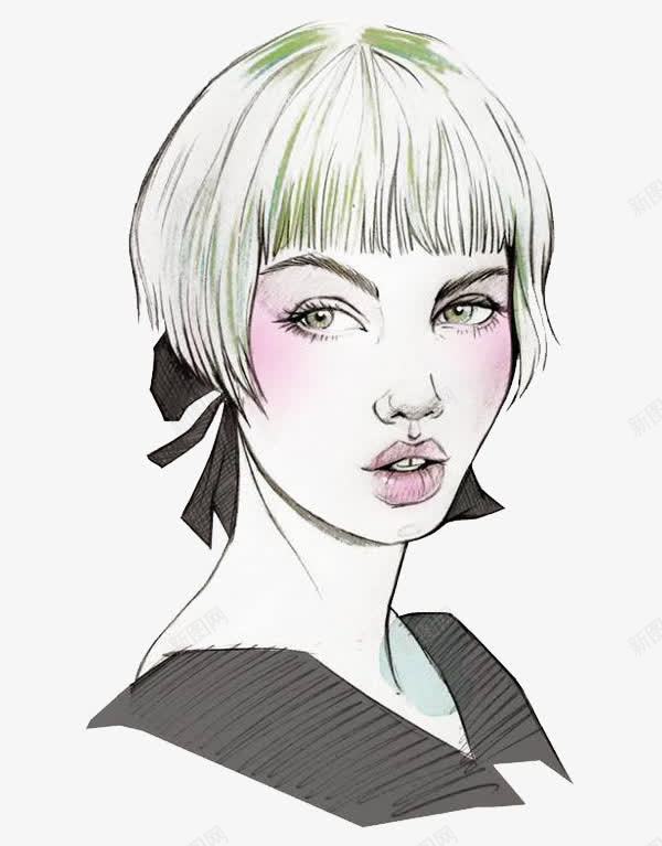 时尚女插画png免抠素材_新图网 https://ixintu.com 女孩 插画 时尚 脸部妆容