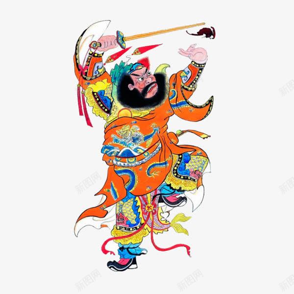 门神彩绘元素png免抠素材_新图网 https://ixintu.com 漂浮 神话 表情