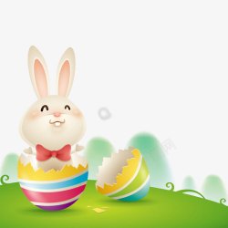 可爱卡通彩蛋兔子素材