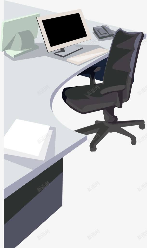手绘办公桌椅png免抠素材_新图网 https://ixintu.com 办公桌椅 商务 手绘