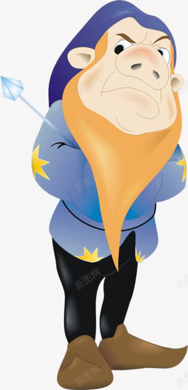 卡通长胡子小人png免抠素材_新图网 https://ixintu.com 人物 卡通人物 手绘 老人