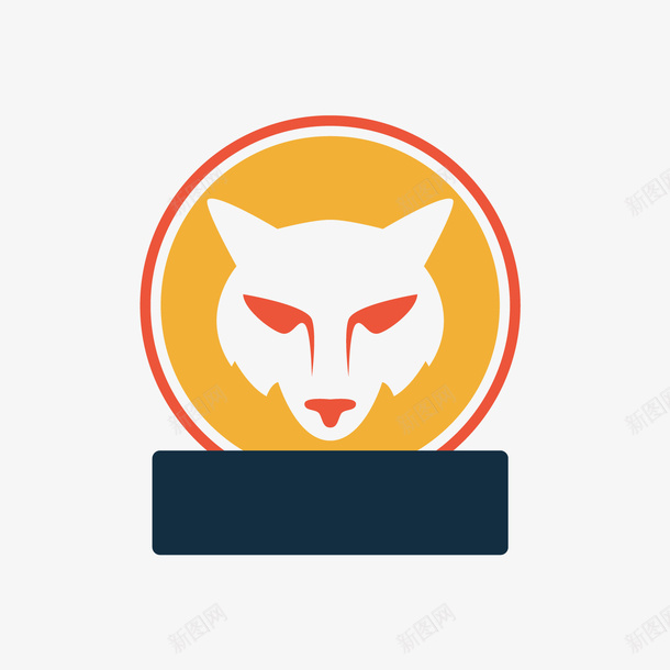 卡通狼头标签png免抠素材_新图网 https://ixintu.com 卡通动物 卡通狼头 狼标签 背景装饰