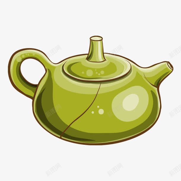 陈旧的茶壶矢量图ai免抠素材_新图网 https://ixintu.com 壶把 茶具 茶色 裂纹 矢量图