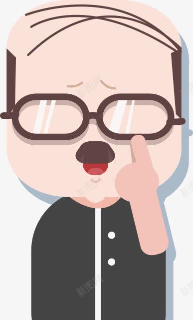 老头png免抠素材_新图网 https://ixintu.com 人物 卡通人物 卡通老头 插画 脱顶