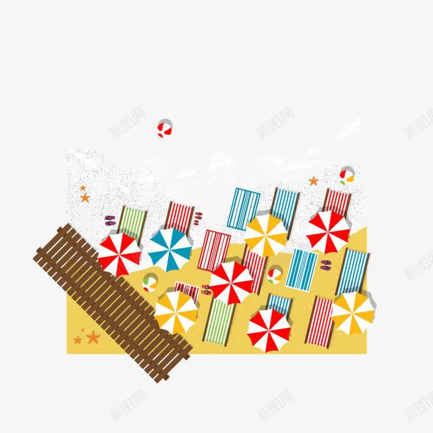 沙滩风情背景图案卡通图案png免抠素材_新图网 https://ixintu.com 卡通图案 沙滩风情 背景图案