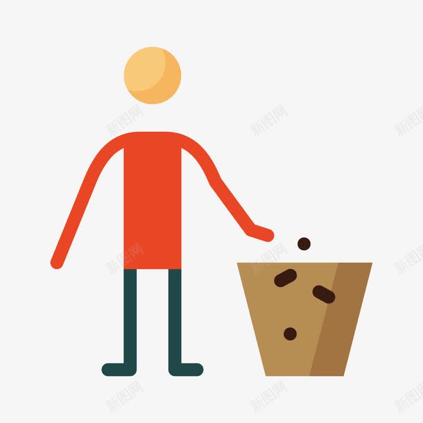 彩色扔垃圾png免抠素材_新图网 https://ixintu.com 几何 商务 图形 彩色 扁平化 扔垃圾 环境