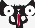 惊呆了的天猫png免抠素材_新图网 https://ixintu.com 卡通 可爱 大眼猫 天猫 黑猫