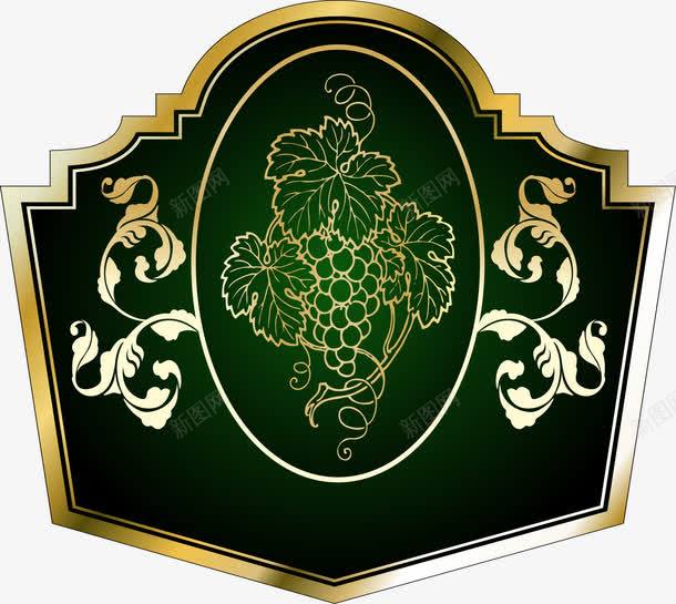 绿金边框标签欧式边框png免抠素材_新图网 https://ixintu.com 标签 欧式边框 绿金边框