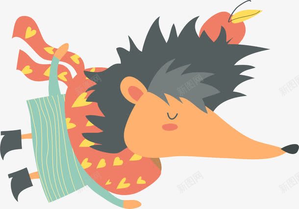 卡通刺猬动物插画png免抠素材_新图网 https://ixintu.com 刺猬 动物 卡通装饰 可爱 插画 矢量图案