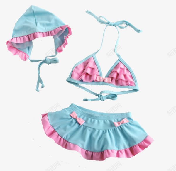 新款女童泳衣png免抠素材_新图网 https://ixintu.com 产品实物 品质好 时尚 蓝色