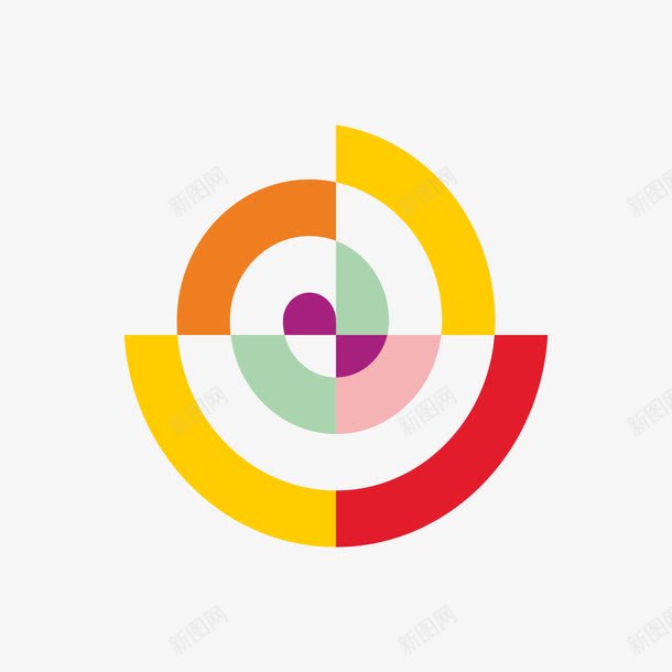 多色标靶图案png免抠素材_新图网 https://ixintu.com 几何图案 多色图案 多色标靶 标靶