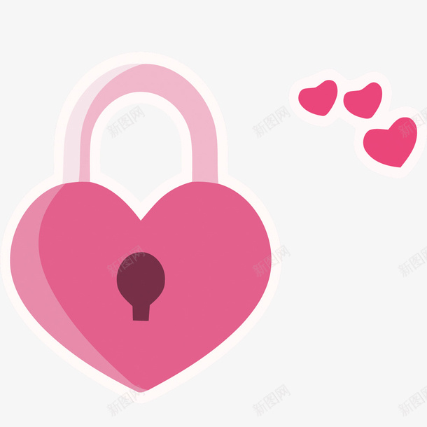 扁平爱心锁png免抠素材_新图网 https://ixintu.com 扁平素材 爱心矢量 爱心素材 矢量素材 素材