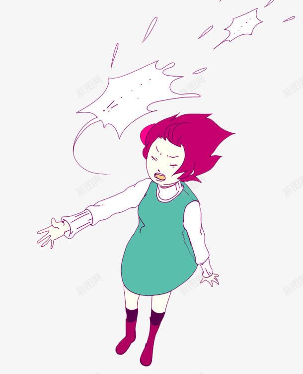 女孩与白色对话框png免抠素材_新图网 https://ixintu.com 女孩 对话框 白色 红发