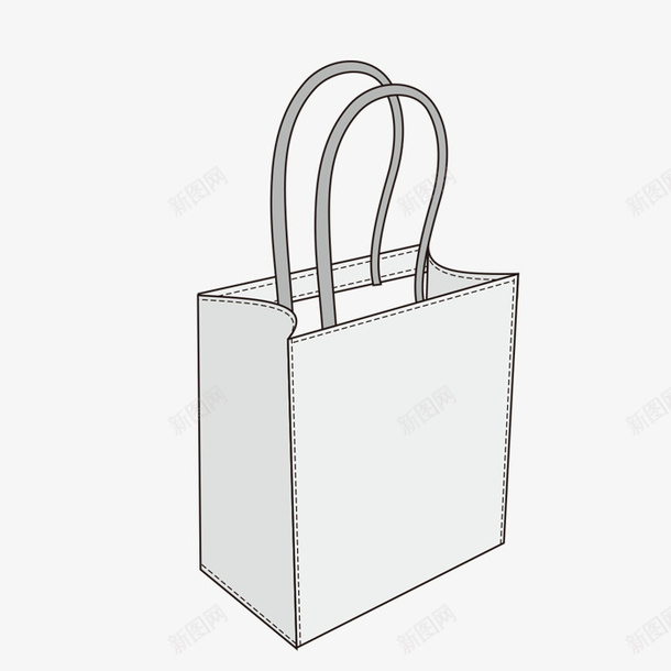 手绘白色手提袋png免抠素材_新图网 https://ixintu.com 循环使用 手提袋 手绘 手绘白色手提袋 环保 白色