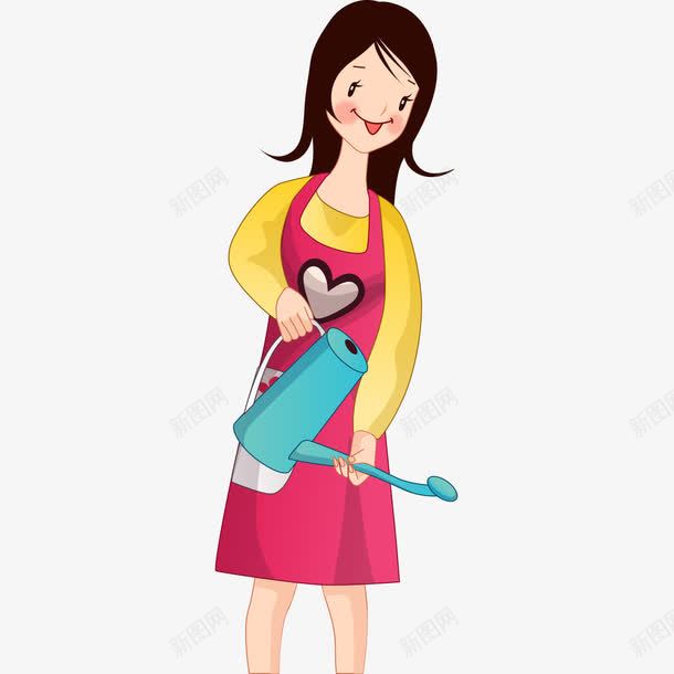 浇花的妇女png免抠素材_新图网 https://ixintu.com 妇女 植树 浇花 环保