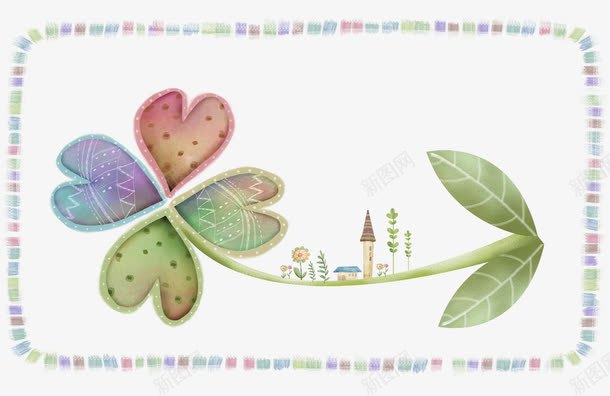 创意炫彩动画边框png免抠素材_新图网 https://ixintu.com 创意 动画 炫彩 绿叶 背景 花朵 边框