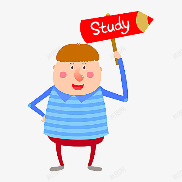 举牌的男孩png免抠素材_新图网 https://ixintu.com 卡通 可爱的 学习 小男孩 帅气的 简笔 红色的