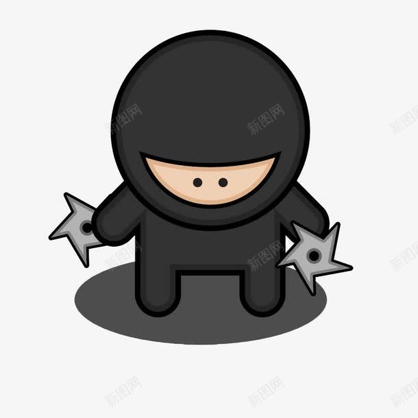 黑忍者png免抠素材_新图网 https://ixintu.com 卡通 忍者 黑色