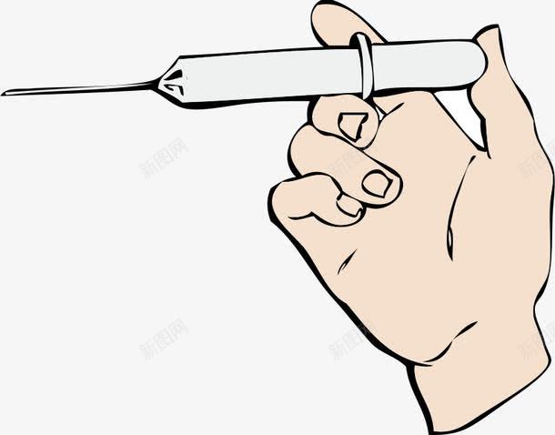 拿白色针管的卡通手png免抠素材_新图网 https://ixintu.com 卡通 白色 白色卡通 针管