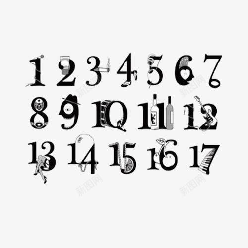 黑色卡通数字png免抠素材_新图网 https://ixintu.com 卡通数字 数字 艺术字 黑色