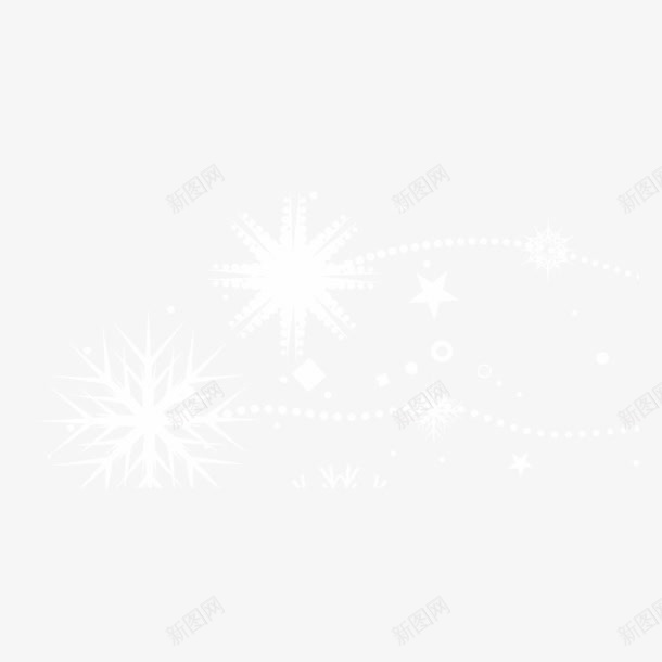 雪花星星png免抠素材_新图网 https://ixintu.com 圣诞节 白色 飘零