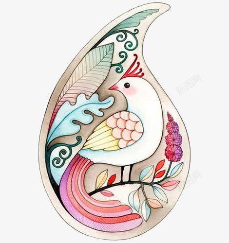 手绘彩色小鸟装饰png免抠素材_新图网 https://ixintu.com 小鸟 彩色 手绘 水滴形 装饰