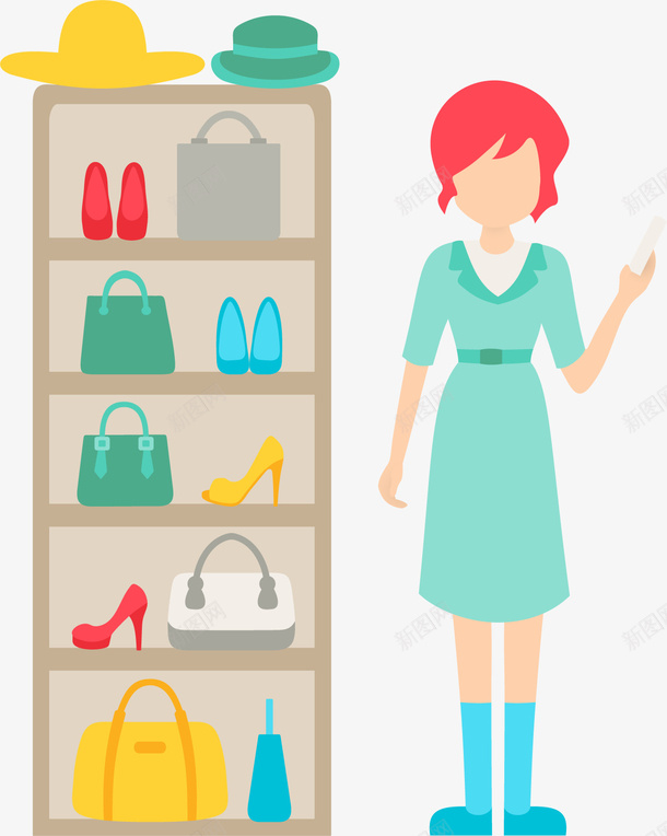 卡通手绘卖衣服的女人png免抠素材_新图网 https://ixintu.com 卖衣服的 卡通人物 卡通动漫 卡通手绘 女人 开心的