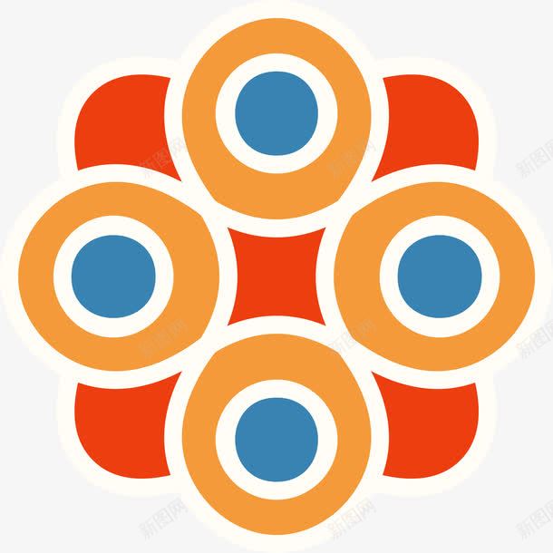 简约橙色民族风花纹png免抠素材_新图网 https://ixintu.com 橙色 民族风 矢量图案 简单 简约 装饰图案