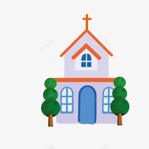 教堂建筑png免抠素材_新图网 https://ixintu.com 卡通 建筑 教堂