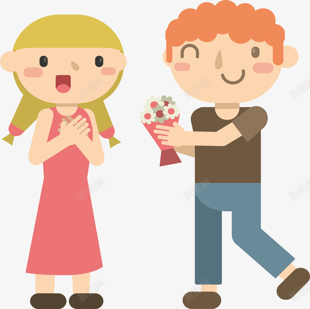 情人节浪漫送花情侣矢量图ai免抠素材_新图网 https://ixintu.com 情人节 甜蜜 甜蜜情侣 矢量png 送花 送花情侣 矢量图
