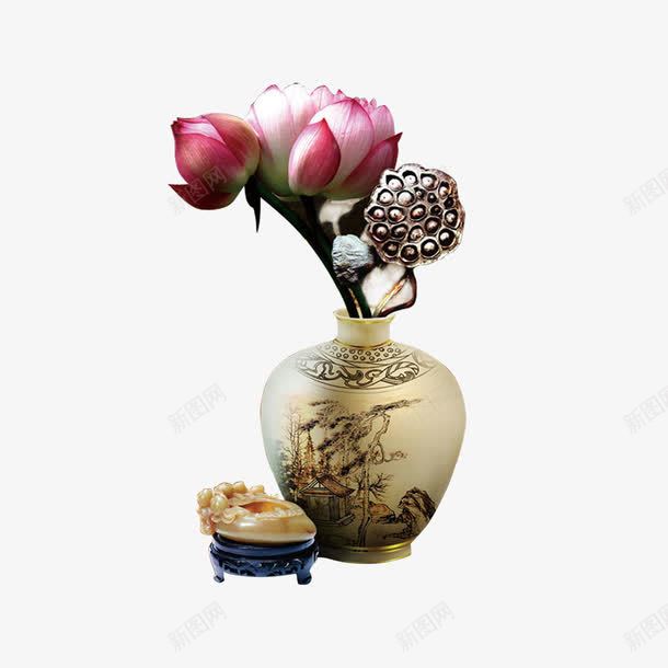 古董玉荷花png免抠素材_新图网 https://ixintu.com 中国风 古董 玉 荷花