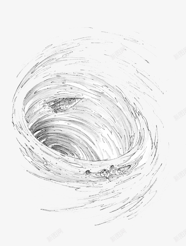 白色插画龙卷风psd免抠素材_新图网 https://ixintu.com 插画 白色 简约 龙卷风
