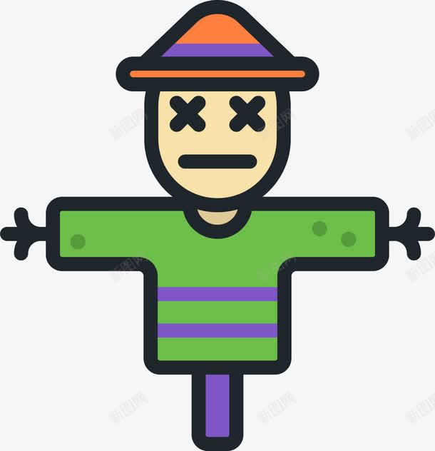 穿绿衣服的稻草人图标png_新图网 https://ixintu.com 农田 卡通 卡通图标 图标 稻草人 绿色衣服 麦田稻草人 麦田里的守望者