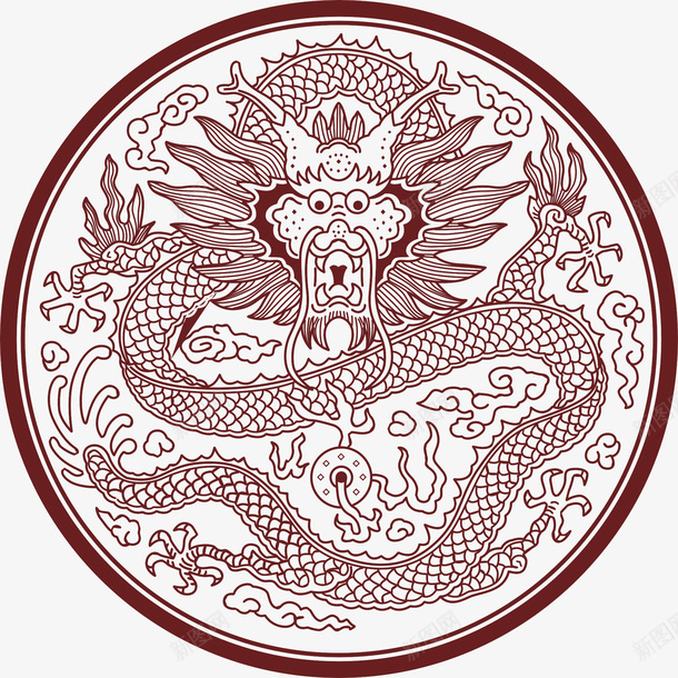 龙图png免抠素材_新图网 https://ixintu.com 中国风 插画 龙图