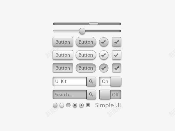 APP按钮套件png免抠素材_新图网 https://ixintu.com APP UI设计 套件 按钮