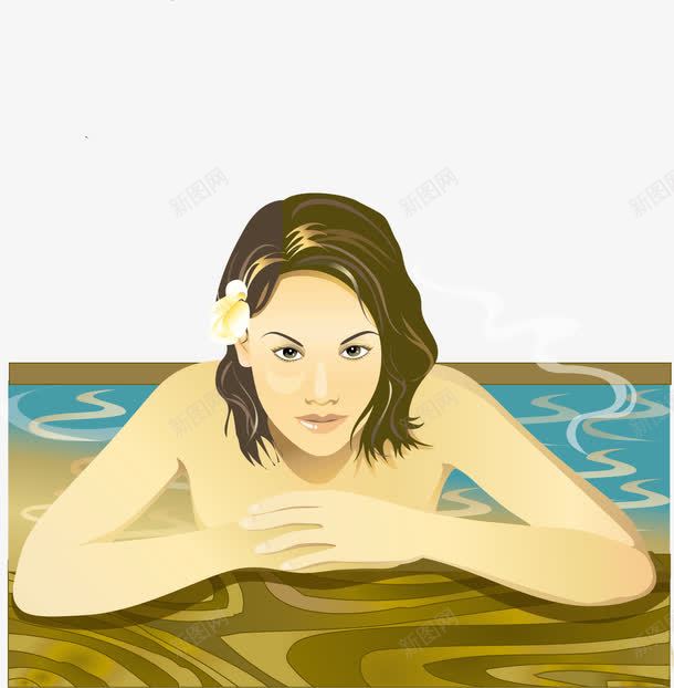 水中沐浴的时尚女人png免抠素材_新图网 https://ixintu.com 时尚女人 水中沐浴的时尚女人 水疗 美女