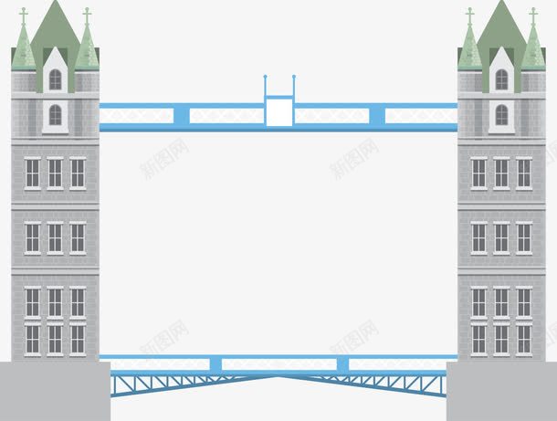 塔桥png免抠素材_新图网 https://ixintu.com 吊桥 塔桥 桥 英式吊桥