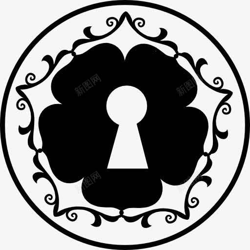 小孔的花形的圆内图标png_新图网 https://ixintu.com 圆形 圈 工具 形状 花 花艺 花艺设计 设计 锁孔